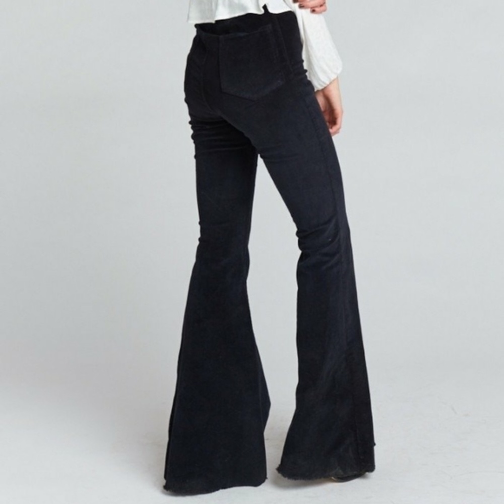 Show Me Your Mumu Black Corduroy Cam Cam Bells size xsmall /small, NEW w/o tags